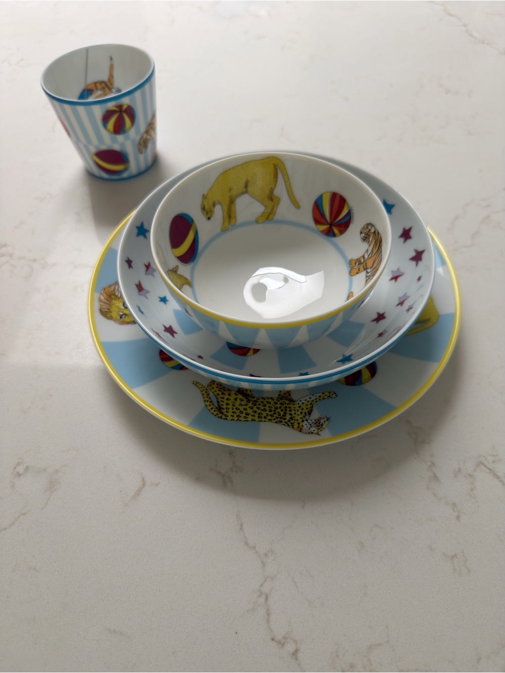 AUTHENTIC Hermes Circus Dinnerware Set - 4 pieces